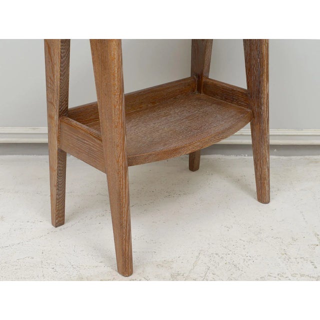 Pair of French Mid-Century Cerused Oak End Tables For Sale - Image 9 of 11