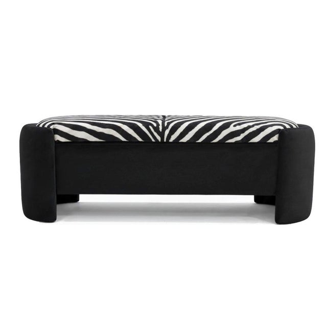 Not Yet Made - Made To Order Enigma Bench in Zebra and Black Velvet by Moanne For Sale - Image 5 of 5