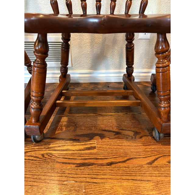 Wood Vintage Tell City Tavern Chairs With Shepherd Casters – Set of 4 For Sale - Image 7 of 14