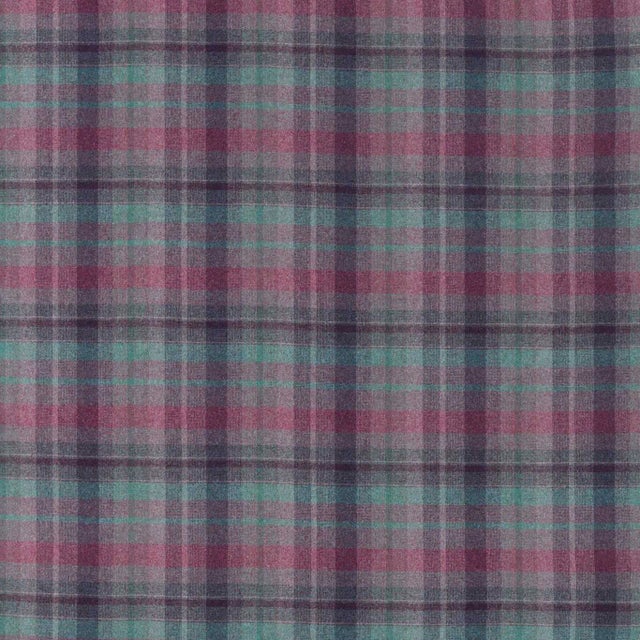 Sanderson Samphrey Check Fabric in Fig/Teal For Sale