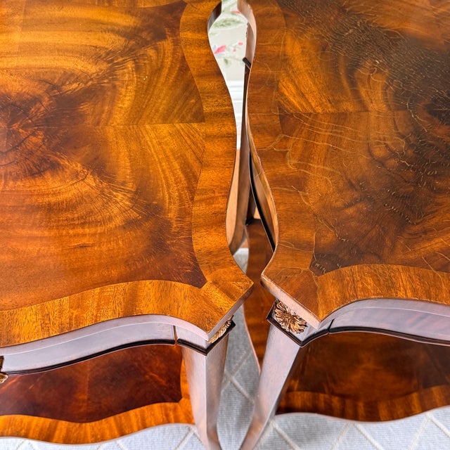 Pair of Maitland Smith Flame Mahogany Side Tables For Sale In Washington DC - Image 6 of 14
