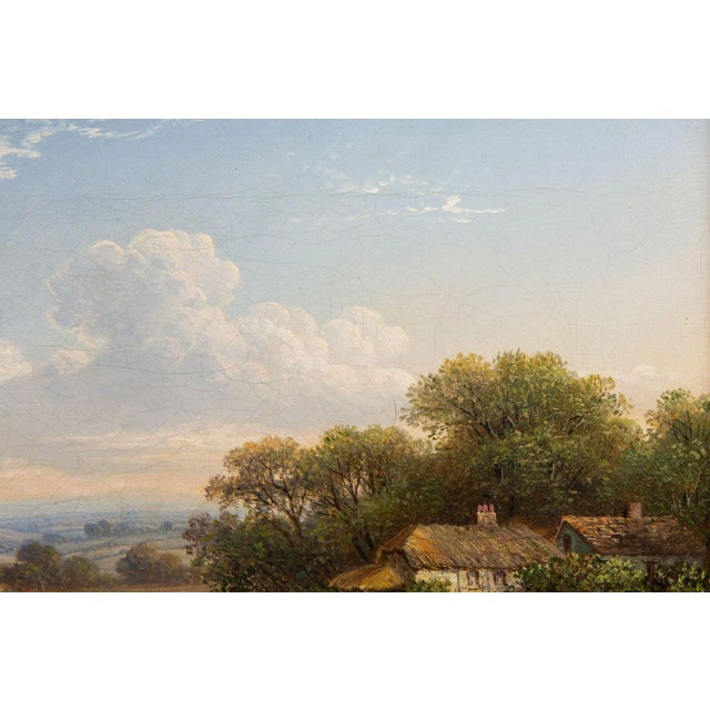 English Victorian Antique Oil Painting of a Devonshire Landscape, 19th Century For Sale - Image 4 of 18
