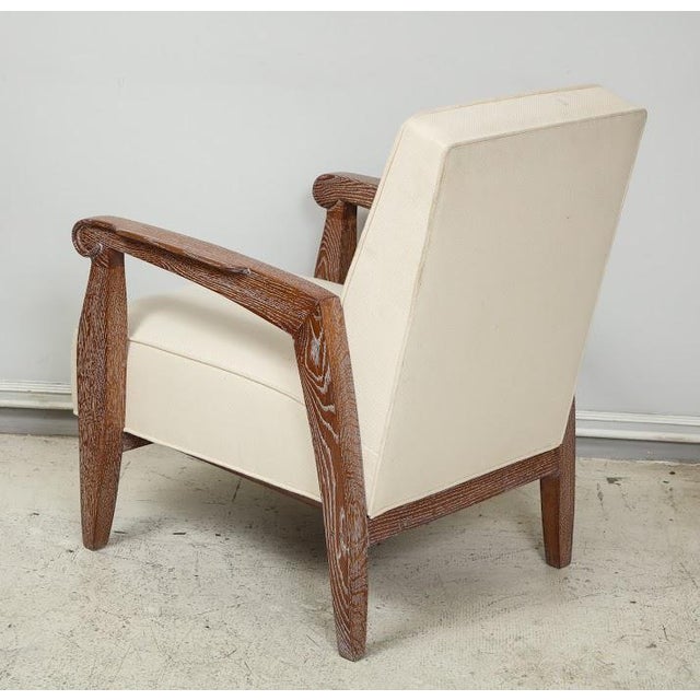Bespoke Pair of Cerused Oak Alain Lounge Chairs For Sale - Image 9 of 11