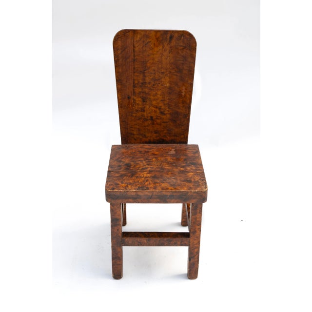 Late 19th century American handmade burled wood chair Great looking accent chair with beautiful patina and wood grain....