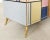 Pair Italian Midcentury Mondrian Style Glass Brass Cabinets For Sale - Image 14 of 18