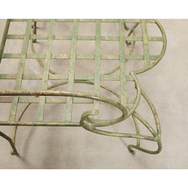 Asparagus Set of Four Rose Tarlow Style Iron Lattice Garden Chairs For Sale - Image 8 of 18