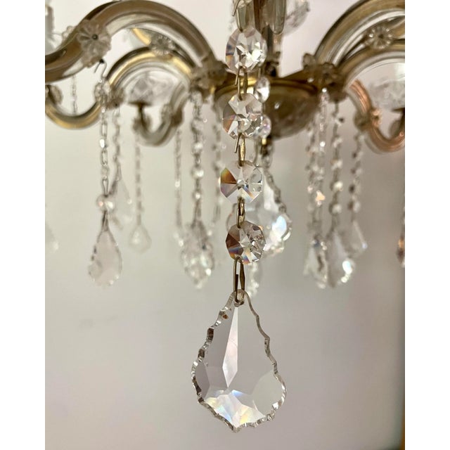 Vintage Maria Theresa 12 Arm Crystal and Glass Chandelier For Sale In Los Angeles - Image 6 of 11