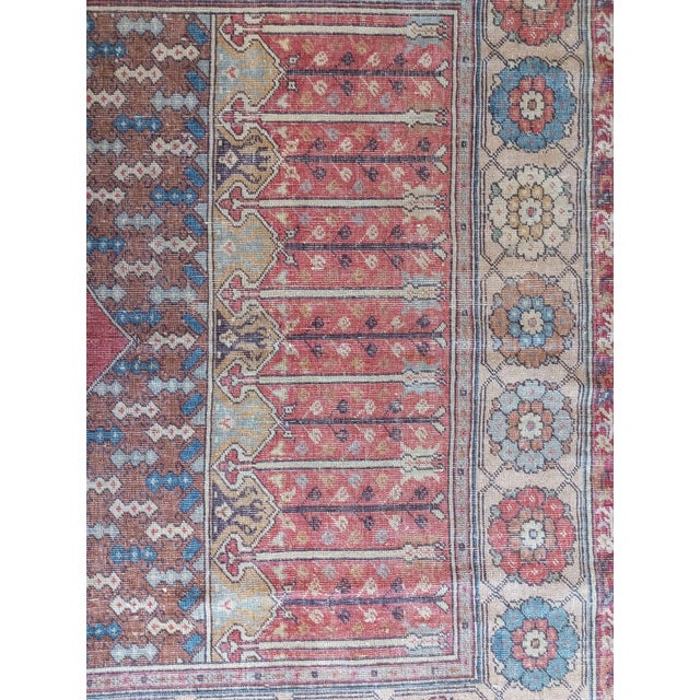 Textile Turkish Ladik Prayer Rug with Three Niches on a Red Background, 1920s For Sale - Image 7 of 15