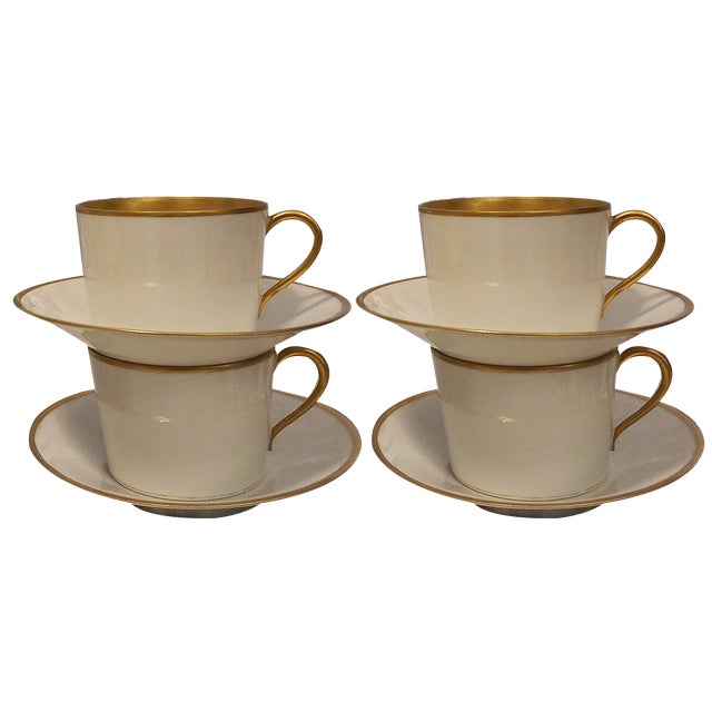 Paris Porcelain Tea Cups, Set of 4 For Sale