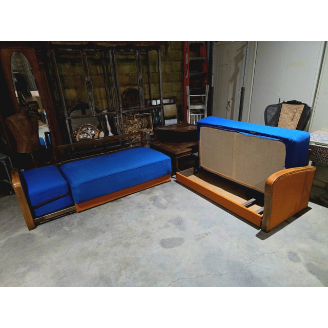 1940s 1940s Custom Schlaraffia Furniture Sectional Daybed and Chairs Living Room Set | Imported From Germany For Sale - Image 5 of 9