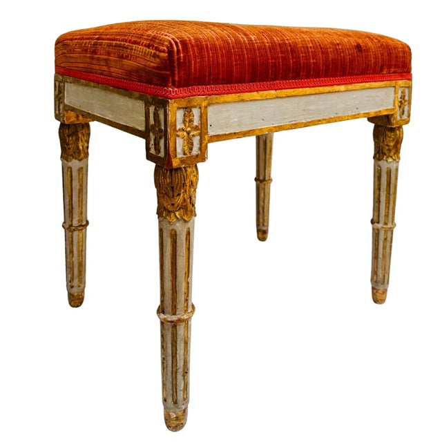 Pair of 19th Century Gustavian Painted & Parcel-Gilt Footstools For Sale - Image 11 of 18