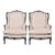 Vintage Louis XV-Style Carved Wingback Chairs With New Upholstery - Pair For Sale