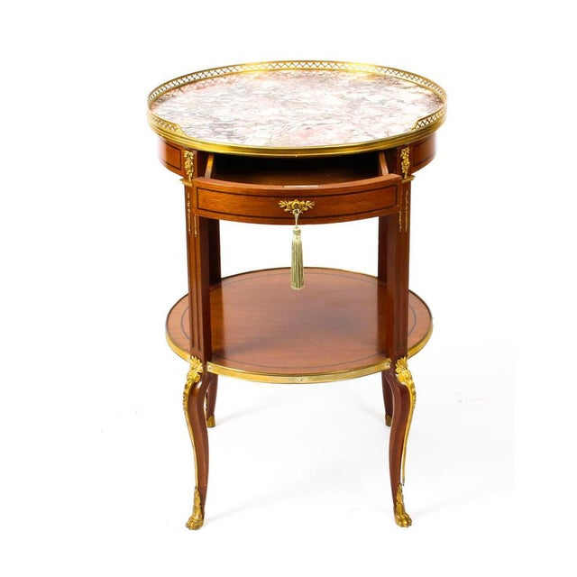 19th Century French Louis Revival Marble & Ormolu Occasional Table For Sale - Image 11 of 15