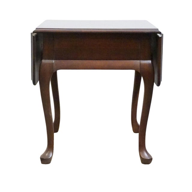 Traditional Cresent Furniture Solid Cherry Traditional Style 36" Pembroke Drop Leaf Accent End Table 1338 For Sale - Image 3 of 16