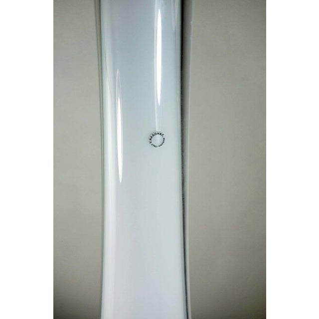Italian Murano Glass Big White Vase by V. Nason & C., 1990s For Sale - Image 4 of 10