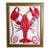 Original Lobster Painting in Ornate Gold Studded Frame, Oil on Canvas, 13" X 16" by Tatiana Duperault For Sale