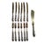 Gold Silver Dessert Cutlery Set, 1950s, Set of 13 For Sale - Image 8 of 12