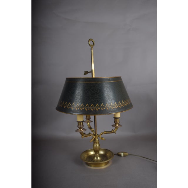 Metal Antique Empire Bronze Bouillotte Lamp with Swan Motifs, 1910s For Sale - Image 7 of 16