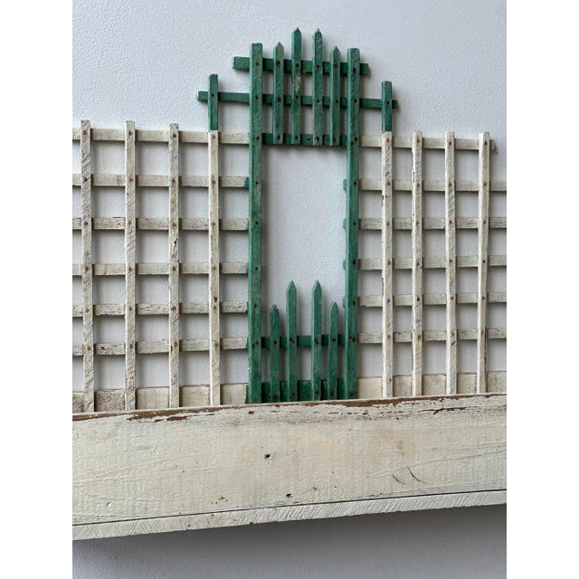 1930s Vintage Handmade Painted Wood Trellis Wall Box, Circa 1930s-40s For Sale - Image 5 of 12