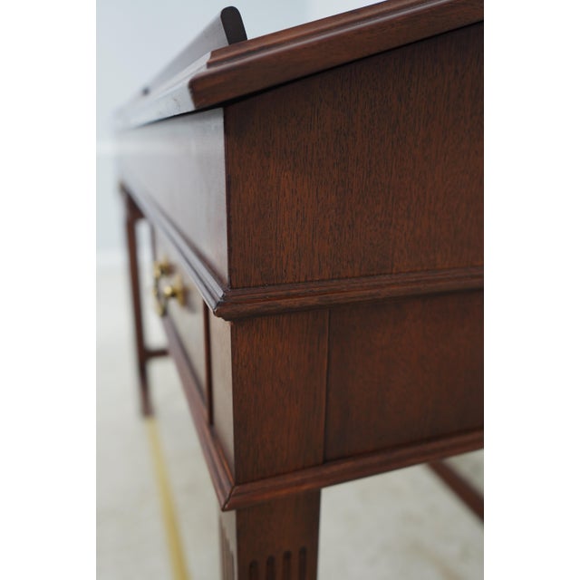 Brown Jofco Mahogany Inlaid Bankers Architects Desk For Sale - Image 8 of 18