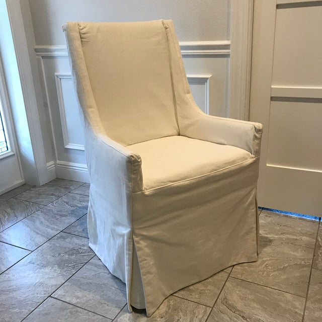 Slipcovered Dining Arm Chairs Set of 6 Chairish