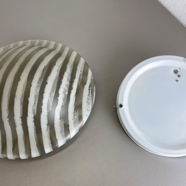 Zebra Glass Flushmount Wall Light from Peill & Putzler, Germany, 1980s For Sale - Image 15 of 18