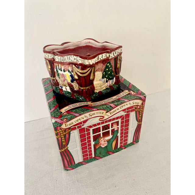 Vintage Fitz and Floyd "The Night Before Christmas" Scented Candle in Hand-Painted Ceramic For Sale - Image 14 of 15