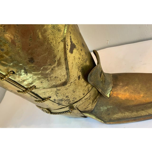 Brass Vintage English Brass Boot Shaped Umbrella Stand For Sale - Image 8 of 10