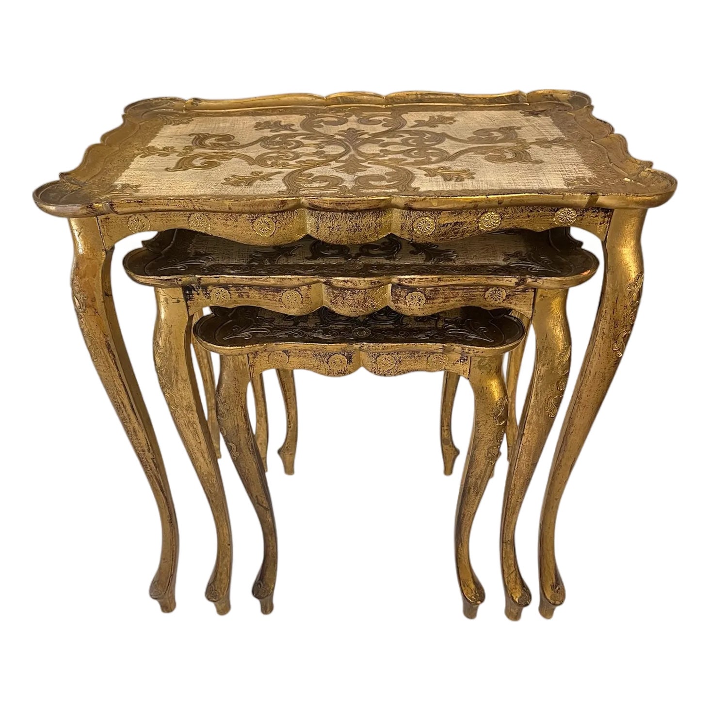 1960s Vintage Italian Florentine Nesting Tables. Set of 3 | Chairish