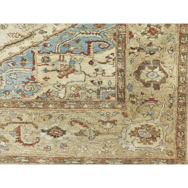 Vintage Heriz style rug of Indian origin in wool pile on cotton foundation. 7'8"x 10'