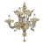 Italian Murano Glass Ca’ Rezzonico – Handcrafted Gold Floral Motif Design For Sale