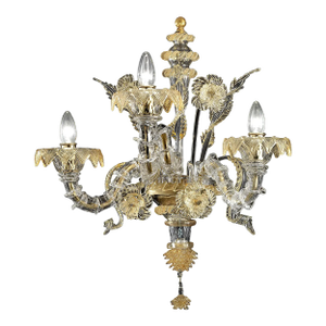 Italian Murano Glass Ca’ Rezzonico – Handcrafted Gold Floral Motif Design