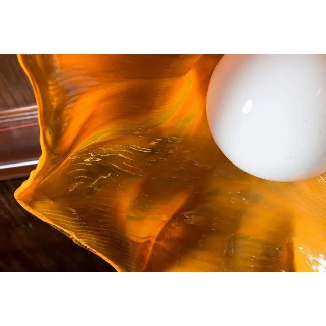1960s Orange Venini Murano "Hat" Style Pendant by Toni Zuccheri For Sale - Image 9 of 13