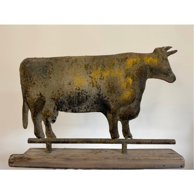 Metal Late 20th Century Tin Cow/Ox Weathervane For Sale - Image 7 of 8
