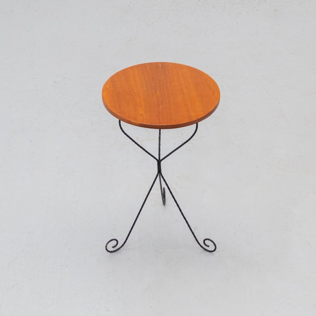 Mid-Century Modern French Wrought Iron Side Table, 1960s For Sale - Image 3 of 9