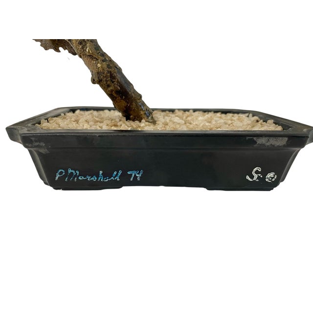 Rare Bovano Maple Bonsai Tree Perry Marshall Signed Bronze Gilt For Sale - Image 4 of 8