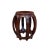 This is an oriental barrel stool made of solid and finished in a medium brown stain with natural wood grain pattern....