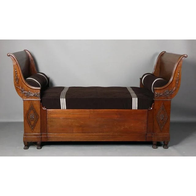 Vintage Wooden Bed with Floral Decorations For Sale - Image 10 of 12