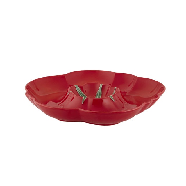 Traditional Bordallo Pinheiro Tomato Chip & Dip Platter For Sale - Image 3 of 3