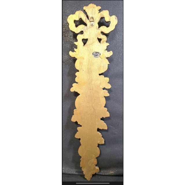 VNT MCM Syroco Wood Gold Gilt Panels Fruit & Bow Garland Wall Hanging Decor XL For Sale - Image 9 of 11