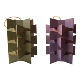 Geometric Pendant Lamps by Anton Fogh Holm & Alfred J. Andersen for Nordisk Solar, 1960s, Set of 2 For Sale