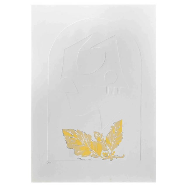 Leo Guida, Yellow Leaves, Screen Print, 1970s For Sale
