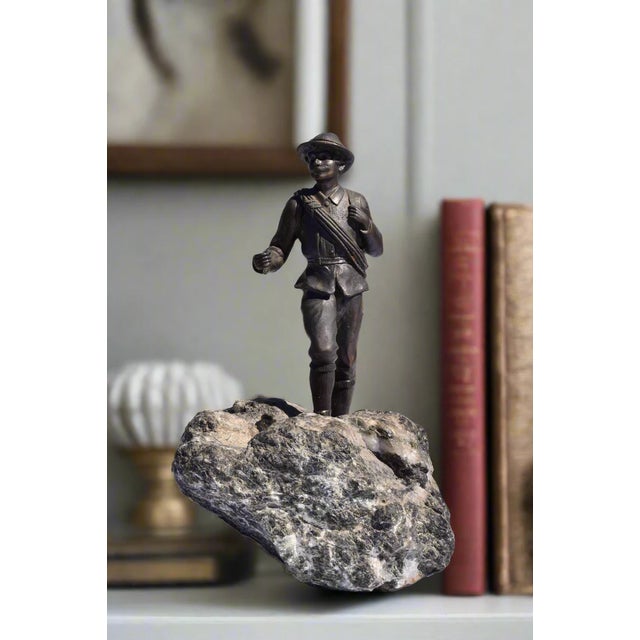 Continental Bronze Young Hunter on Mineral Base Era: Late 19th / Early 20th Century (c. 1880–1920) Style: Vienna Bronze /...