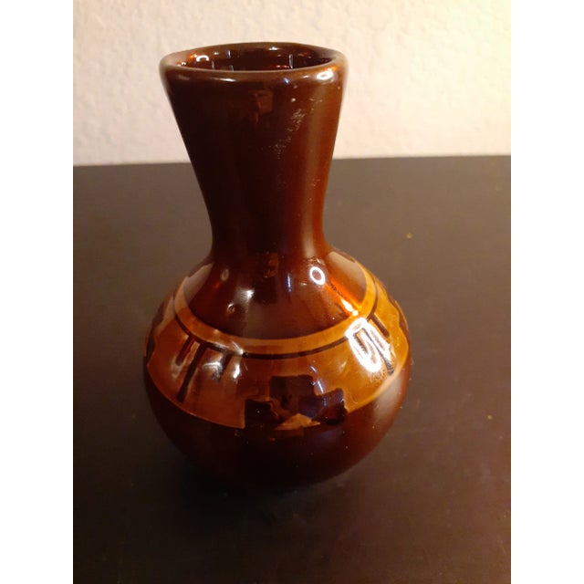 1980s 1980s Signed Glazed Sioux Pottery Bud Vase For Sale - Image 5 of 6