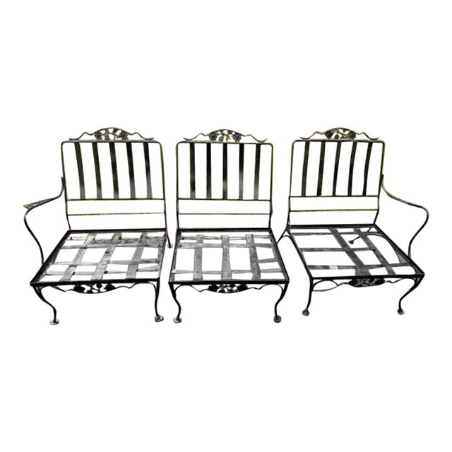 1950s Wrought Iron Sectional Outdoor Seating For Sale