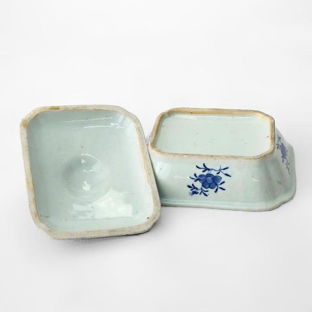 Ceramic Antique Chinese Canton Porcelain Covered Vegetable Dish 19thC For Sale - Image 7 of 7