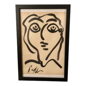 Peter Keil Original Abstract Portrait Painting Black & White Series