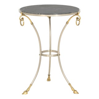 Maison Jansen Style Iron and Brass Gueridon For Sale