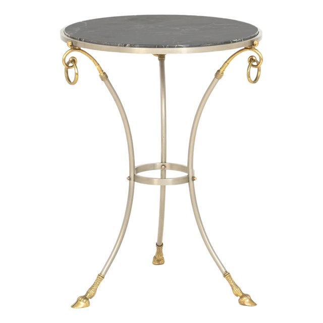 Maison Jansen Style Iron and Brass Gueridon For Sale