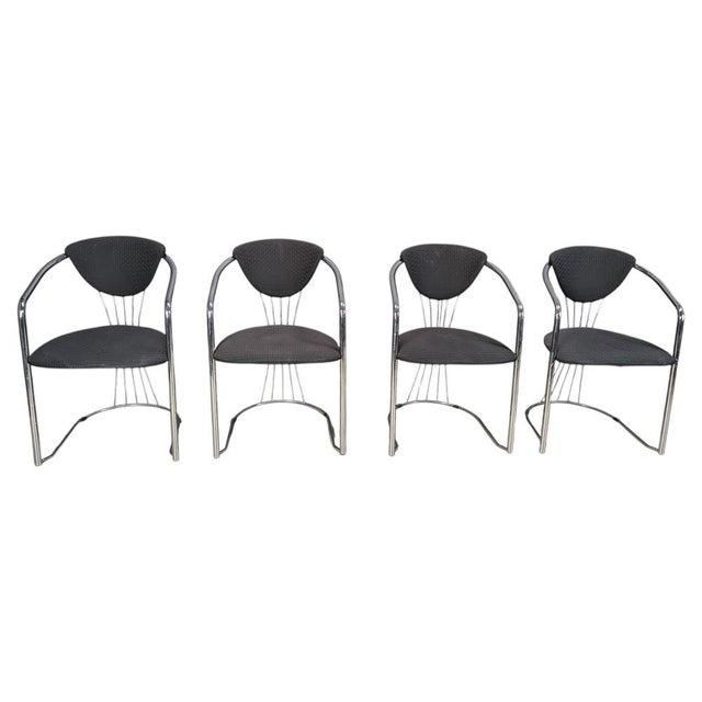 Vintage Chrome Dining Chairs from Effezeta, 1970s, Set of 4 For Sale - Image 12 of 12